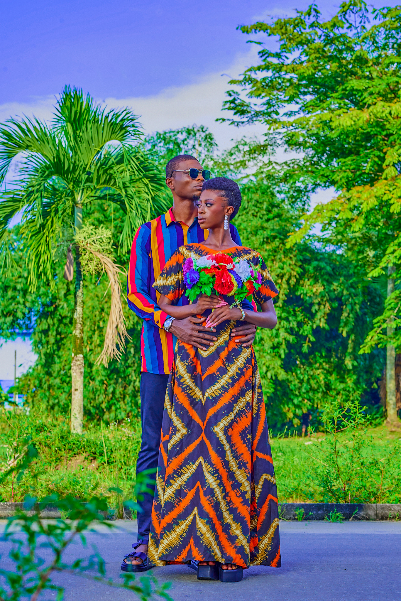Batik long Ankara dress