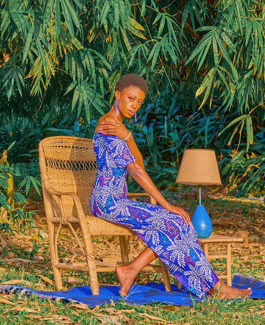 Off-Shoulder Ankara Long Dress