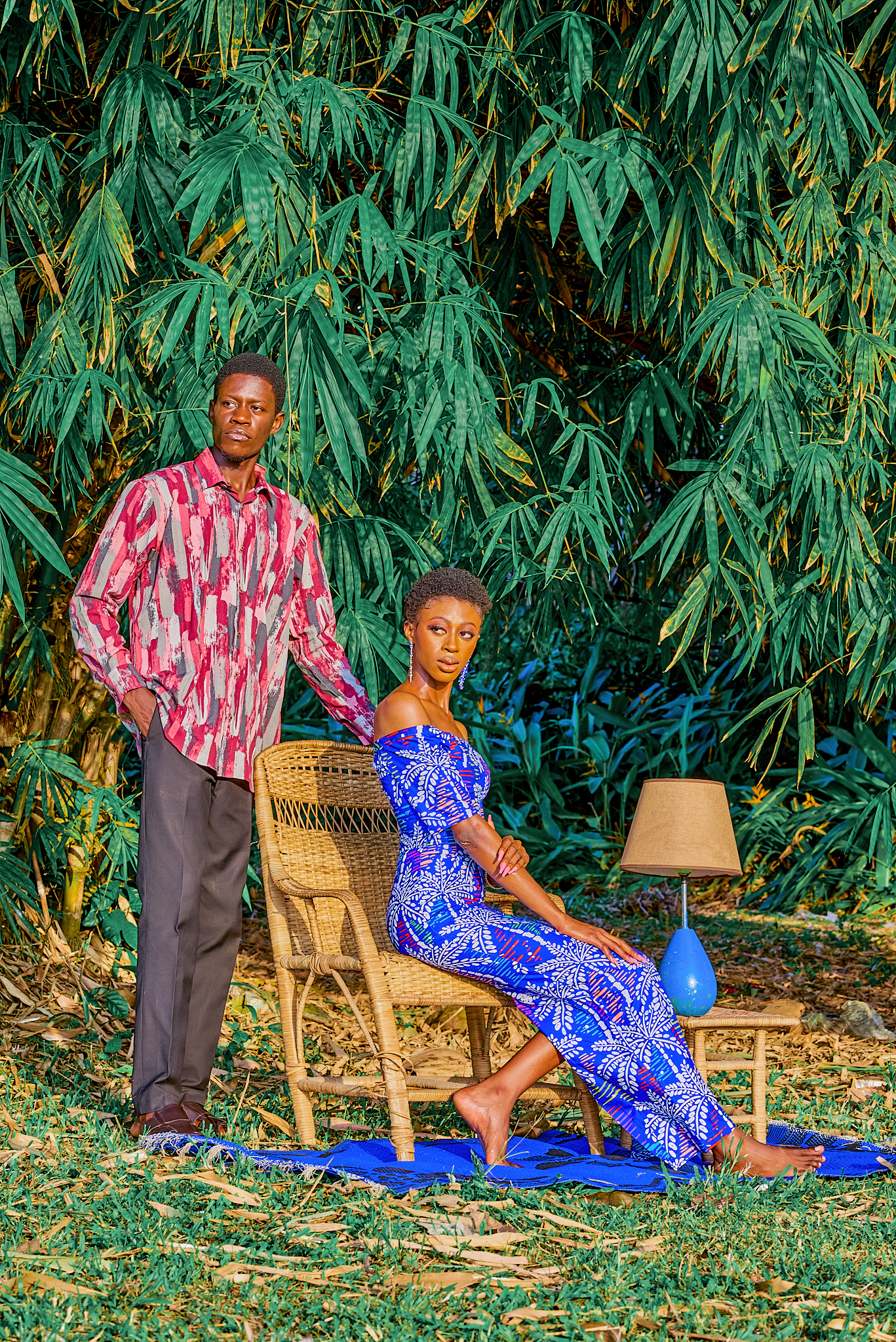 Off-Shoulder Ankara Long Dress