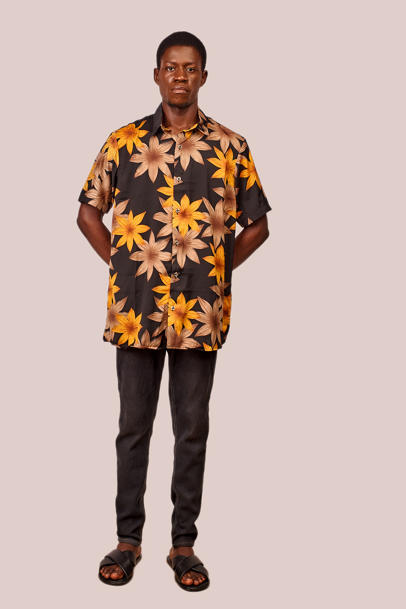 Black Sunflower Short Sleeves Shirt