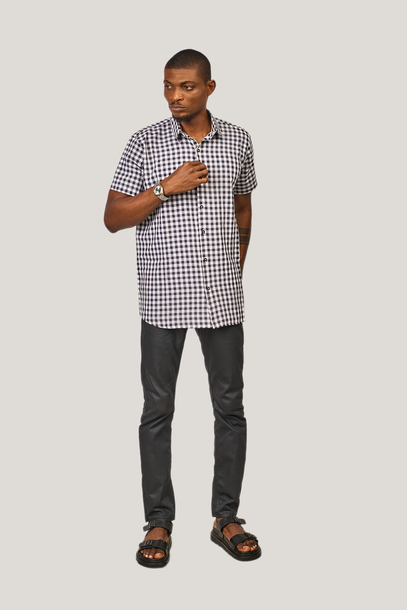 Monochrome Carpet Short Sleeves Shirt