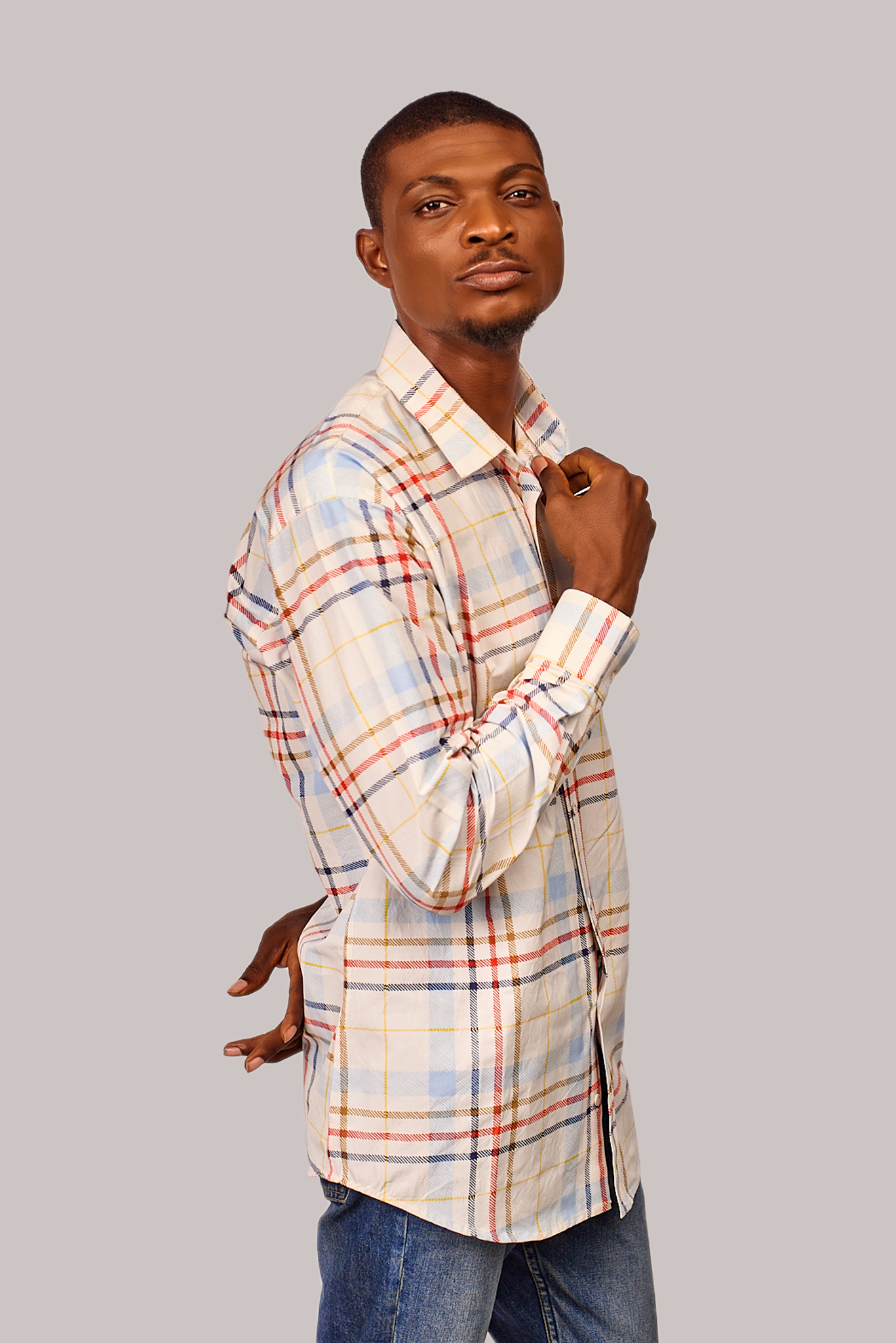 Navy Blue Stripes Long Sleeves Shirt