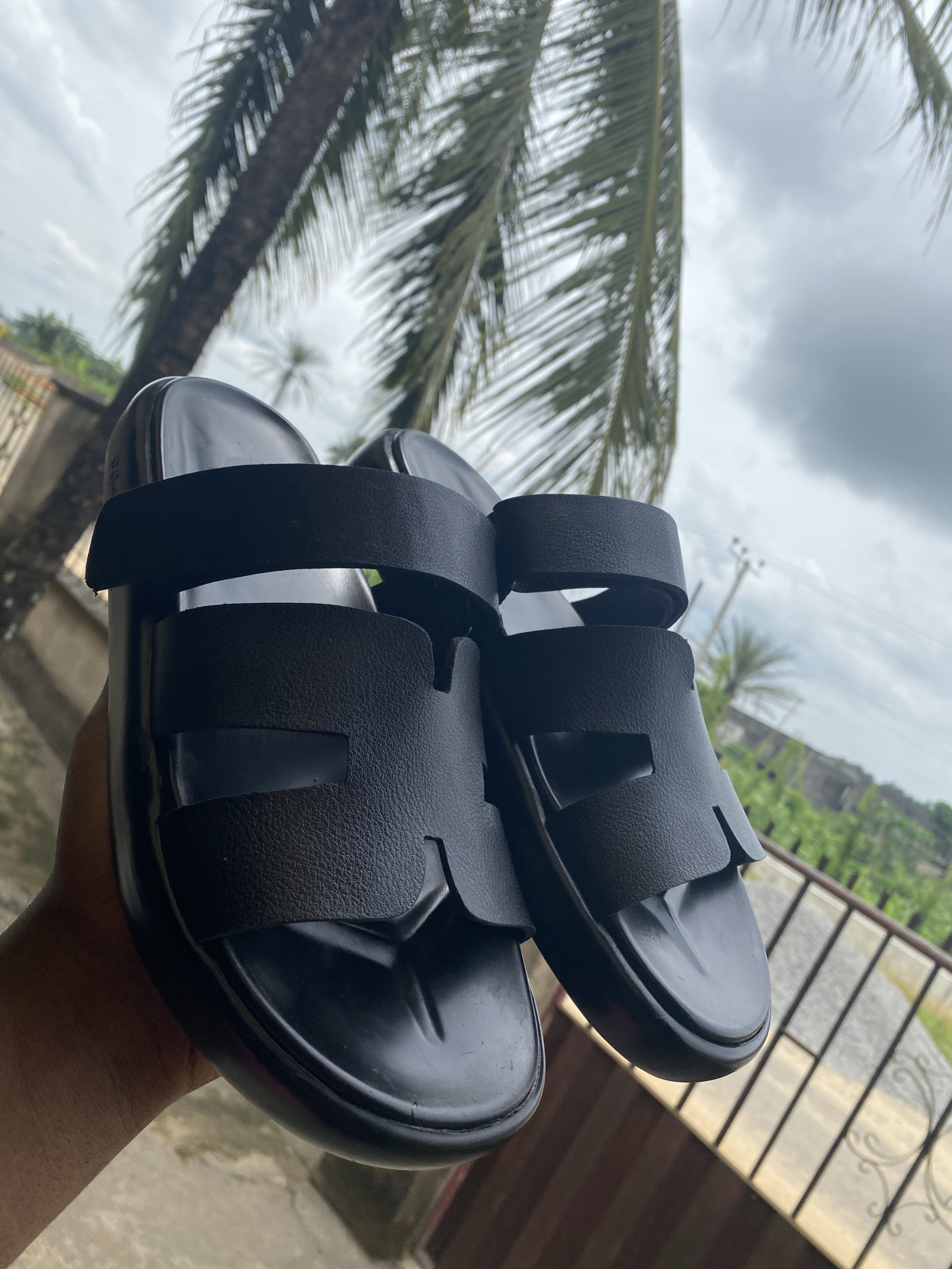 Double soled H pattern handmade unisex footwear