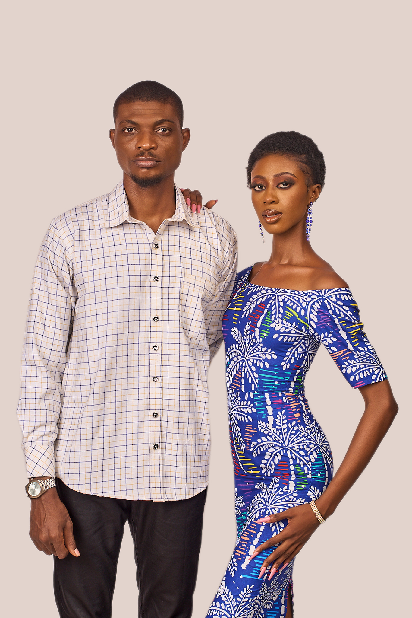 Off-Shoulder Ankara Long Dress