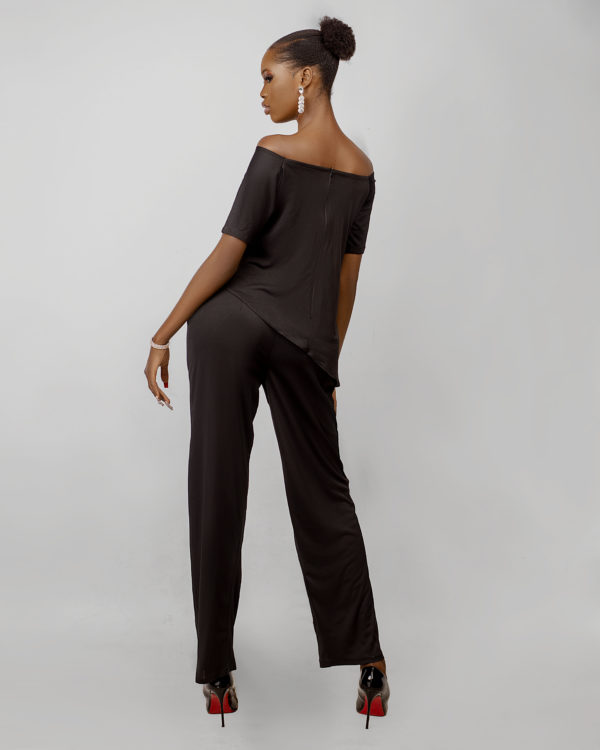 Black slant top & pant set - Image 2
