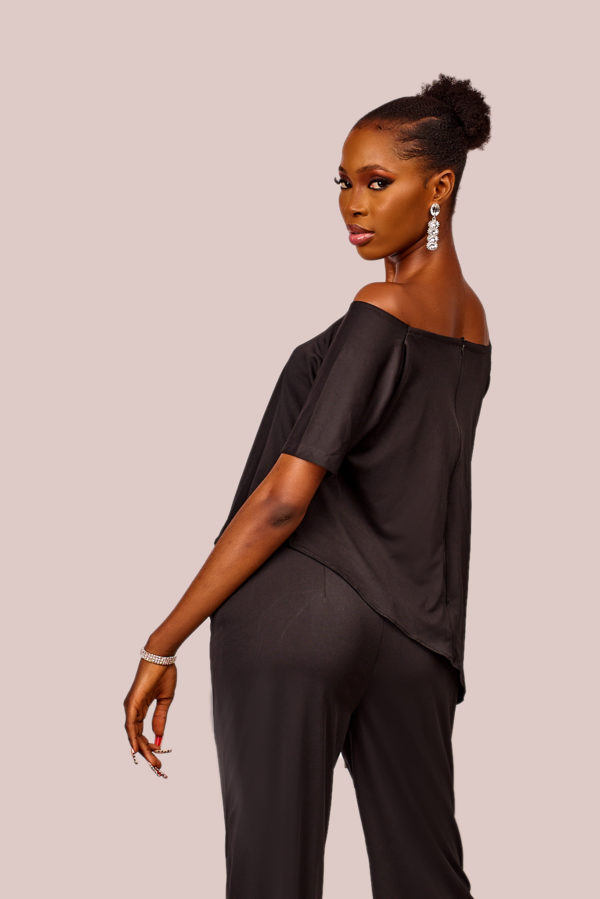 Black slant top & pant set - Image 4
